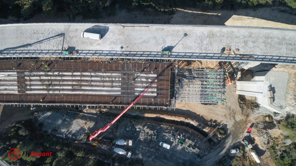 fotografía aérea de las obras del túnel del coll de l'illa