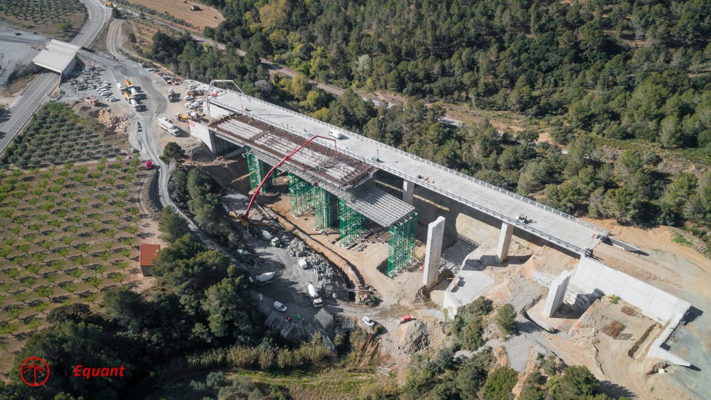 fotografía aérea de las obras del túnel del coll de l'illa